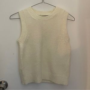 NWT Zara White Knit Vest Sweater Size S